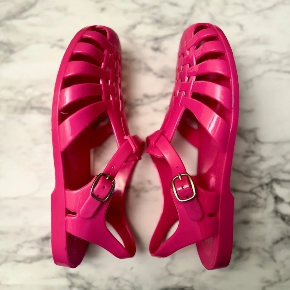 Girl's Kalli Pink Summer Retro Fisherman Jelly Sandals size US 3